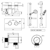 Kartell Plan Thermostatic Concealed Shower With Adjustable Rail Kit