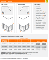 AKW Option A Half Height Shower Screens Silverdale Clear