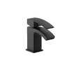 Black faucet on a white background