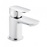 Chrome bathroom faucet on a white background