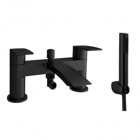 black taps and showerhead