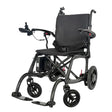 Black electric wheelchair on a white background