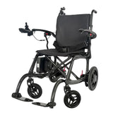 Black electric wheelchair on a white background
