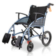 Blue wheelchair on white background