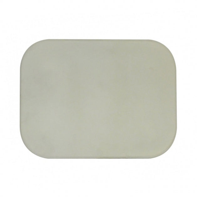 Rectangular light gray cushion on a white background