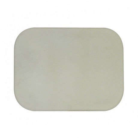 Rectangular light gray cushion on a white background