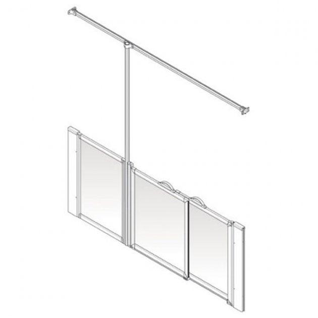 AKW Option PW Half Height Shower Screen, Care Screen