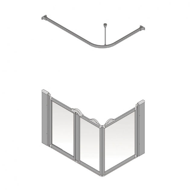 AKW Option A Half Height Shower Screens Silverdale - Frosted