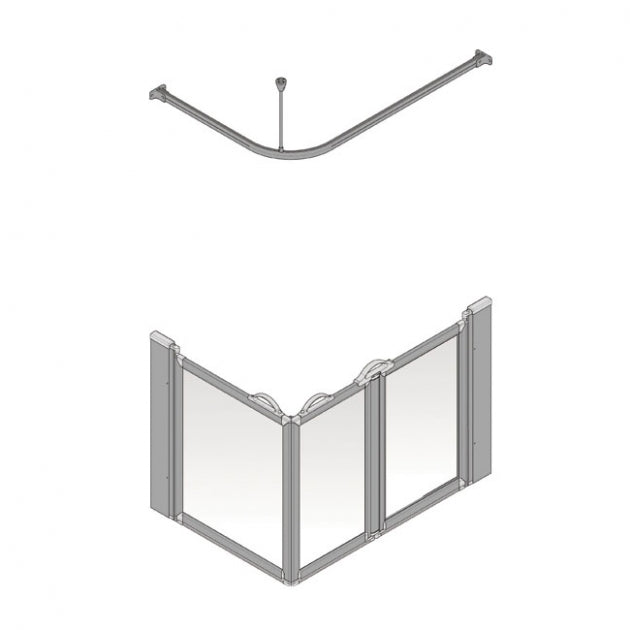 AKW Option A Half Height Shower Screens Silverdale - Frosted