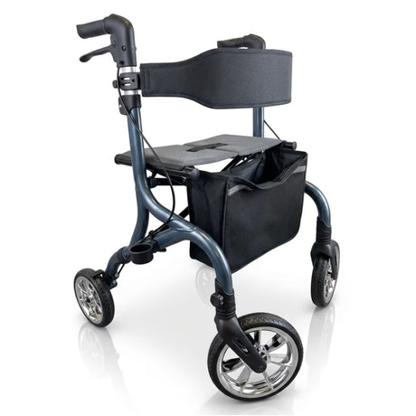 Dark grey rollator on white background