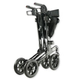 Folded rollator on white background
