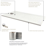 A diagram showing the key selling points of the mantis shower tray, including no ramp required, slip resistance, supplied with gravity drain and self-adhesive tiling upstand