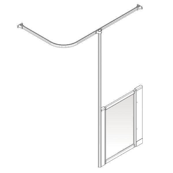 AKW Option H Half Height Shower Screen, Care Screen