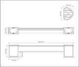 AKW Onyx 2 Straight Grab Rail 600mm - Chrome / White