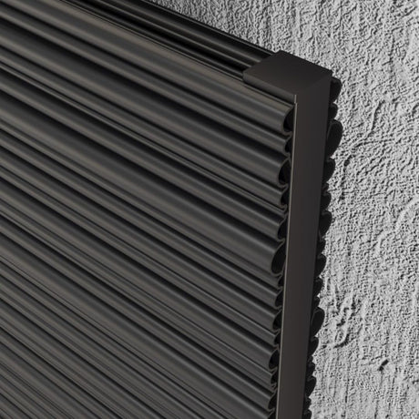 close up of double black radiator
