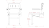 Technical drawing of a metal bracket with dimensions labeled
