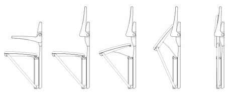 diagram showing how to open the chair