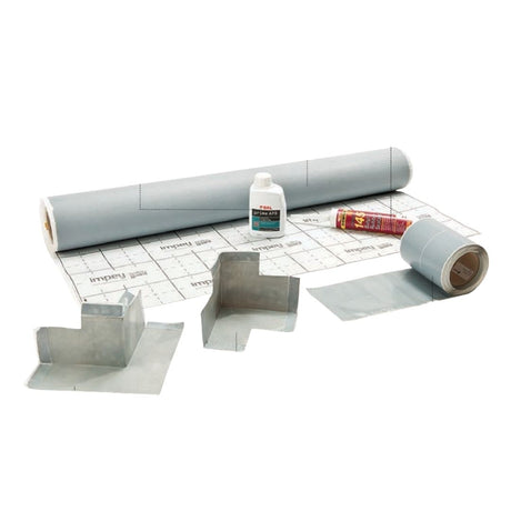 WaterGuard membrane with 500ml BAL primer, 15m jointing tape, 5 x internal corners, 1 x external corner, Butyl sealant