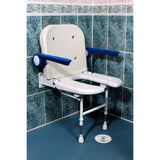 AKW 4000 Series Standard Horseshoe Shower Seat with Back and Arms - Adaptation Supplies