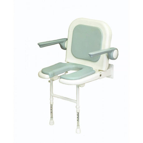 AKW 4000 Series Standard Horseshoe Shower Seat with Back and Arms - Adaptation Supplies