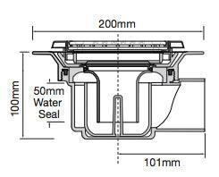 Contour Square Tile Gravity Waste for Showerdecs TSG52 - Adaptation Supplies