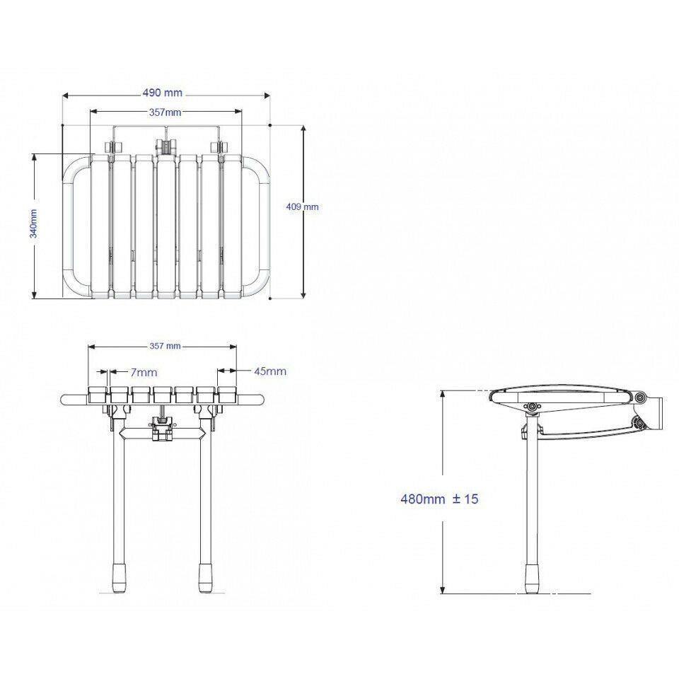 Bama Slatted fold up shower seat - Adaptation Supplies Ltd