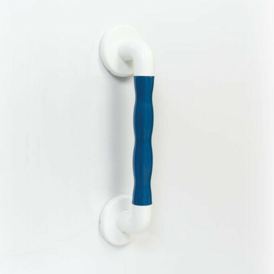 AKW Straight Bathroom Grab Rail 600mm Blue Natural Grip - Adaptation Supplies