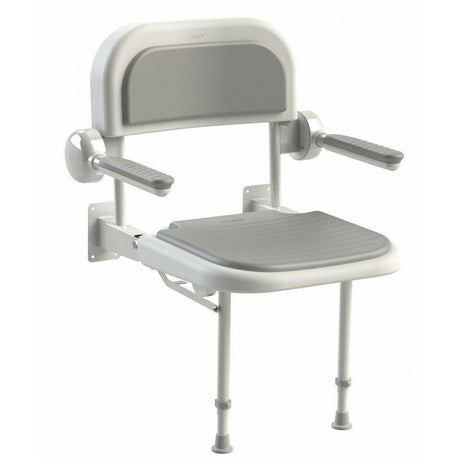 AKW 3000 Series Shower Seat With Grey Padded Back & Arms - Adaptation Supplies