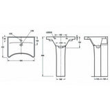 AKW Livensa Wash Basin with Full Pedestal Ergonoic Concave Design - Adaptation Supplies Ltd