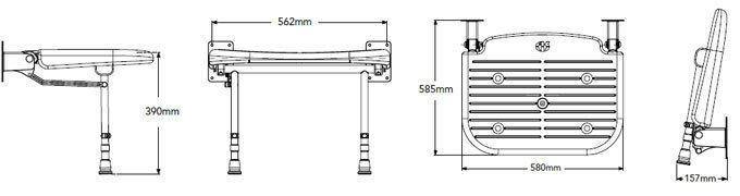 AKW Series 4000 Fold UP Shower Seats - Adaptation Supplies Ltd