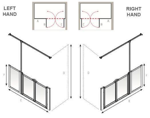 AKW Option TTW 750mm High Shower Screens - Adaptation Supplies Ltd