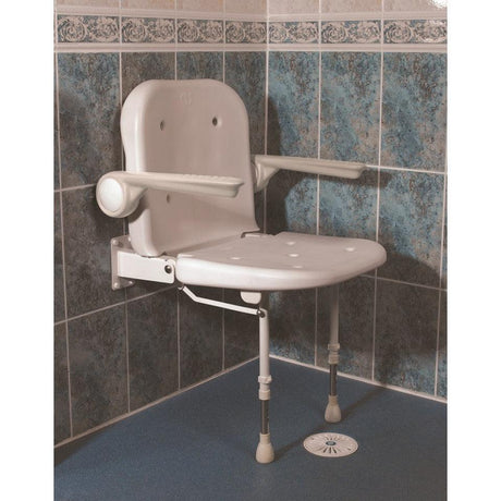 AKW 4000 Series Shower Seat, Unpadded Seat & Back, Padded Arms - Adaptation Supplies