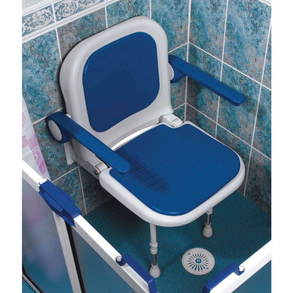 AKW 4000 Series Standard Shower Seat with Back and Arms - Padded - Adaptation Supplies