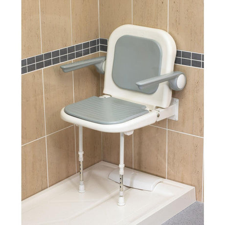 AKW 4000 Series Standard Shower Seat with Back and Arms - Padded - Adaptation Supplies