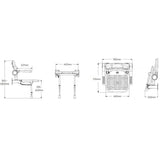 AKW 4000 Series Shower Seat, Unpadded Seat & Back, Padded Arms - Adaptation Supplies