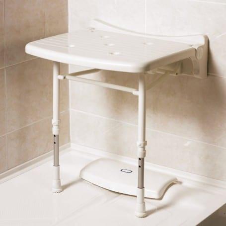 AKW Series 2000 Standard Fold-Up Shower Seat in Grey or Blue - Adaptation Supplies