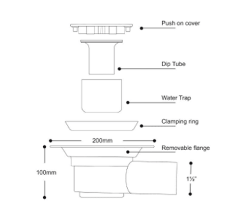 Contour Gravity Waste for Showerdecs CTW01 - Adaptation Supplies