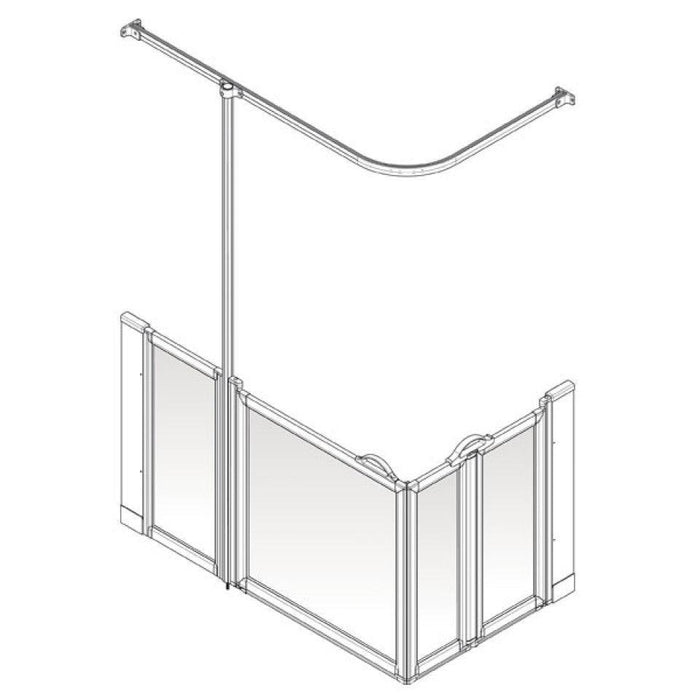 AKW Option BW Half Height Shower Screens, Care Screens
