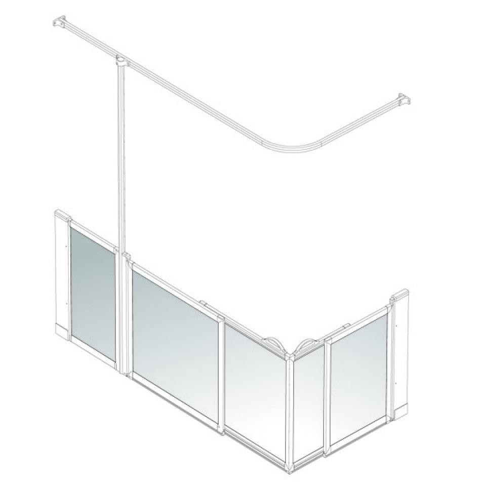 AKW Option SX Sliding Door Half Height Shower Screens 750mm Care Screens - Adaptation Supplies
