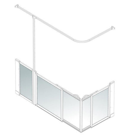 AKW Option SX Sliding Door Half Height Shower Screens 750mm Care Screens - Adaptation Supplies