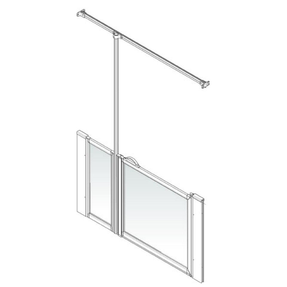 AKW Option J Half Height Shower Screens 750mm Care Screens - Adaptation Supplies
