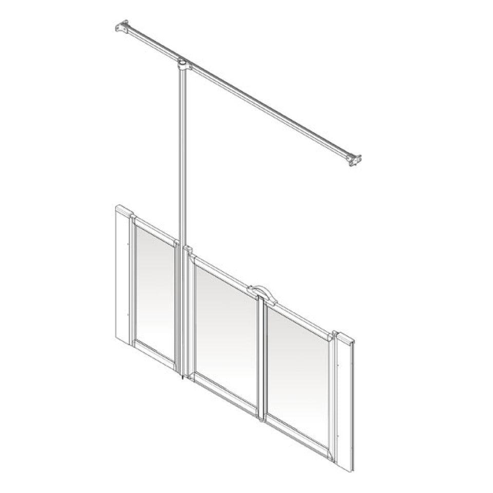 AKW Option U Half Height Shower Screens 750mm Care Screens - Adaptation Supplies