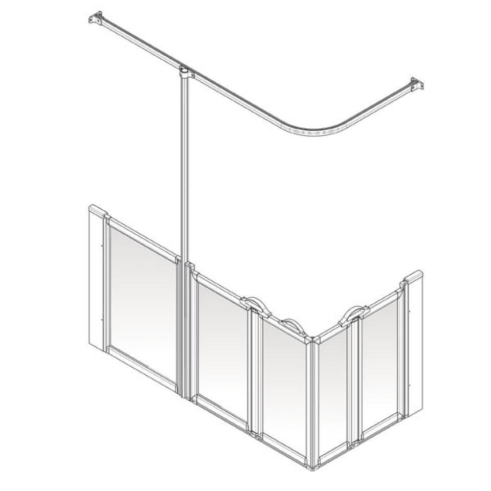 AKW Option X Half Height Shower Screens, Care Screens - Adaptation Supplies