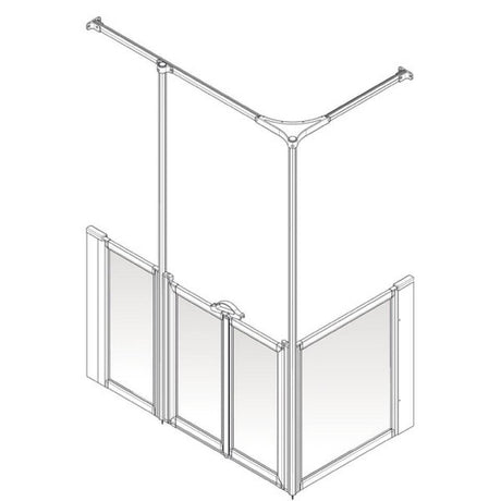 AKW Option Y Half Height Shower Screen, Care Screen - Adaptation Supplies