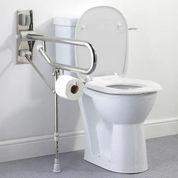 AKW Hinged Fold-Up Double Hairpin Rail with Adjustable Leg 32mm Stainless Steel - Adaptation Supplies