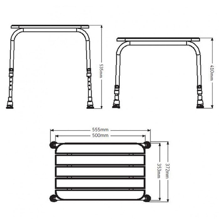 AKW Wooden Shower Stool